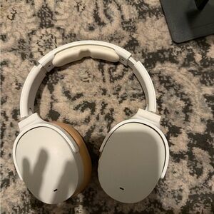 Skull candy White and Tan Over-Ear Headphones